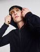 Men’s navy cardigan with ecru striped hood-4