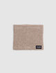Snood camel tricot fourré grosses côtes garçon-1