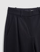 Pantalon de tailleur noir large maille Milano Femme-7