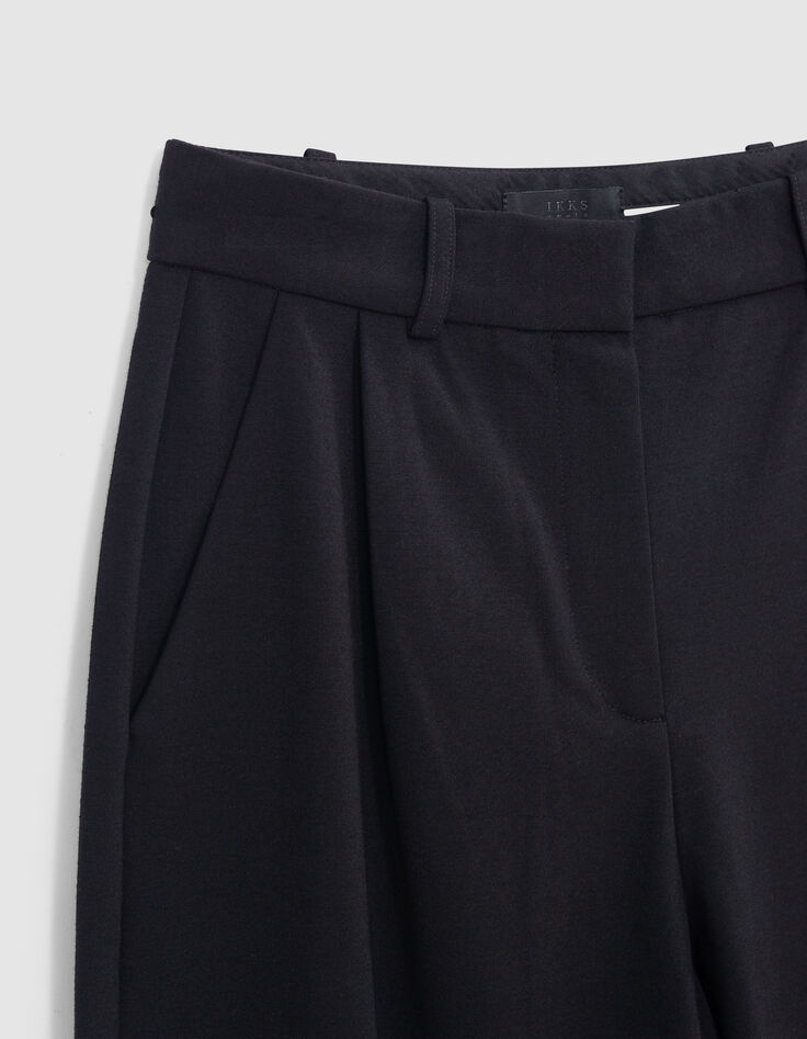 Pantalon de tailleur noir large maille Milano Femme-7