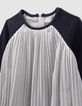 Robe argentée plissée bébé fille-2