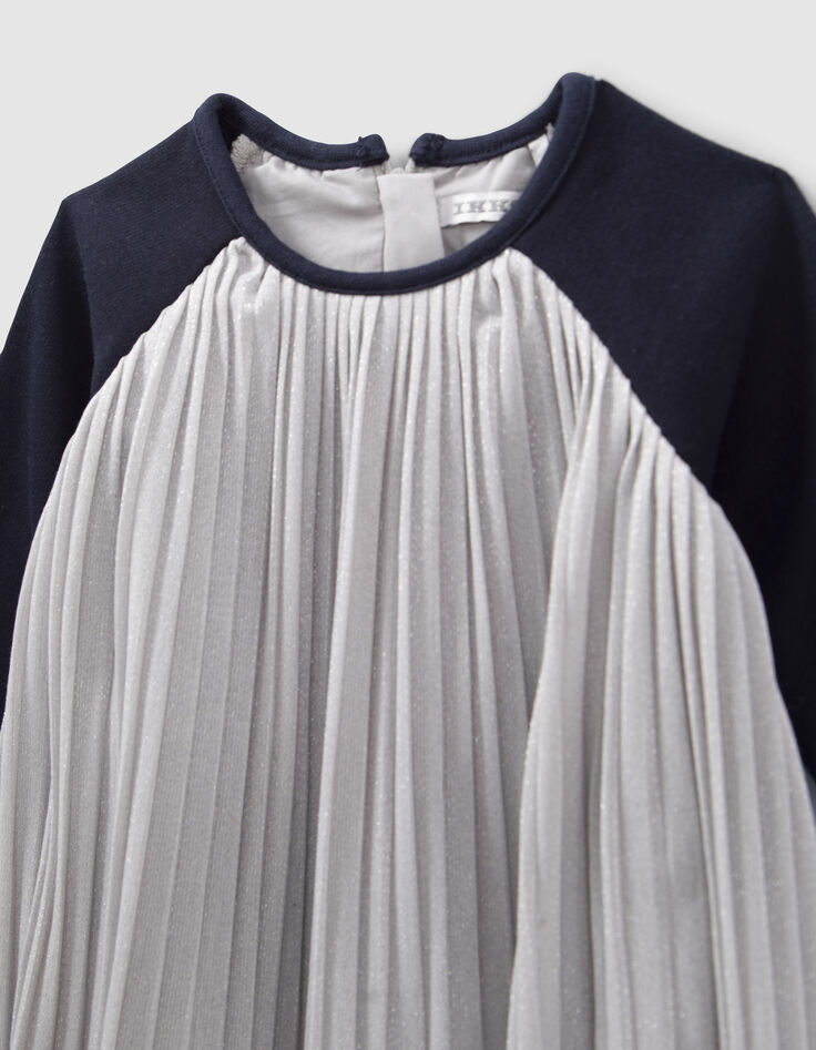 Robe argentée plissée bébé fille-2