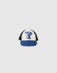 Boys’ blue, white, black embroidered cap-3
