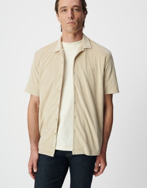 Men&rsquo;s beige terry short sleeved REGULAR shirt - IKKS
