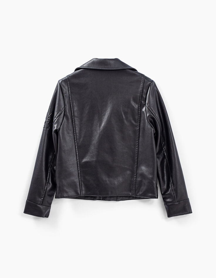 Veste noire esprit motard garçon-5
