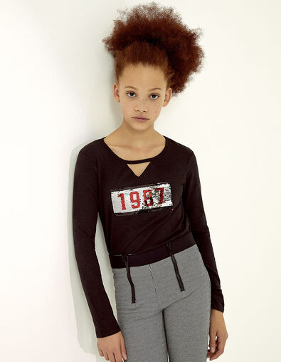 Camiseta negra ni&ntilde;a - IKKS