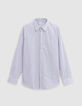 Herren 100% Baumwolle REGULAR blau gestreiftes Hemd-6