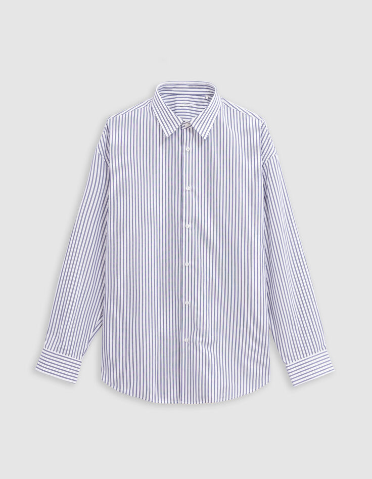 Herren 100% Baumwolle REGULAR blau gestreiftes Hemd-6 Herren 100% Baumwolle REGULAR blau gestreiftes Hemd-6
