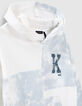 Sweat bleu tie and dye et &eacute;cru &agrave; capuche gar&ccedil;on -2