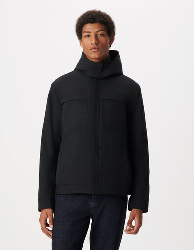 Blouson noir capuche amovible WATERPROOF Homme - IKKS