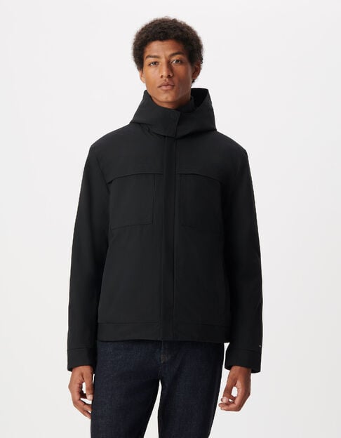 Blouson noir capuche amovible WATERPROOF Homme - IKKS