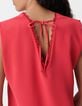 Robe rouge encolure V devant/dos Femme-5