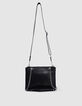 Damen 1440 Reporter schwarz Leder Clutch Tasche-3