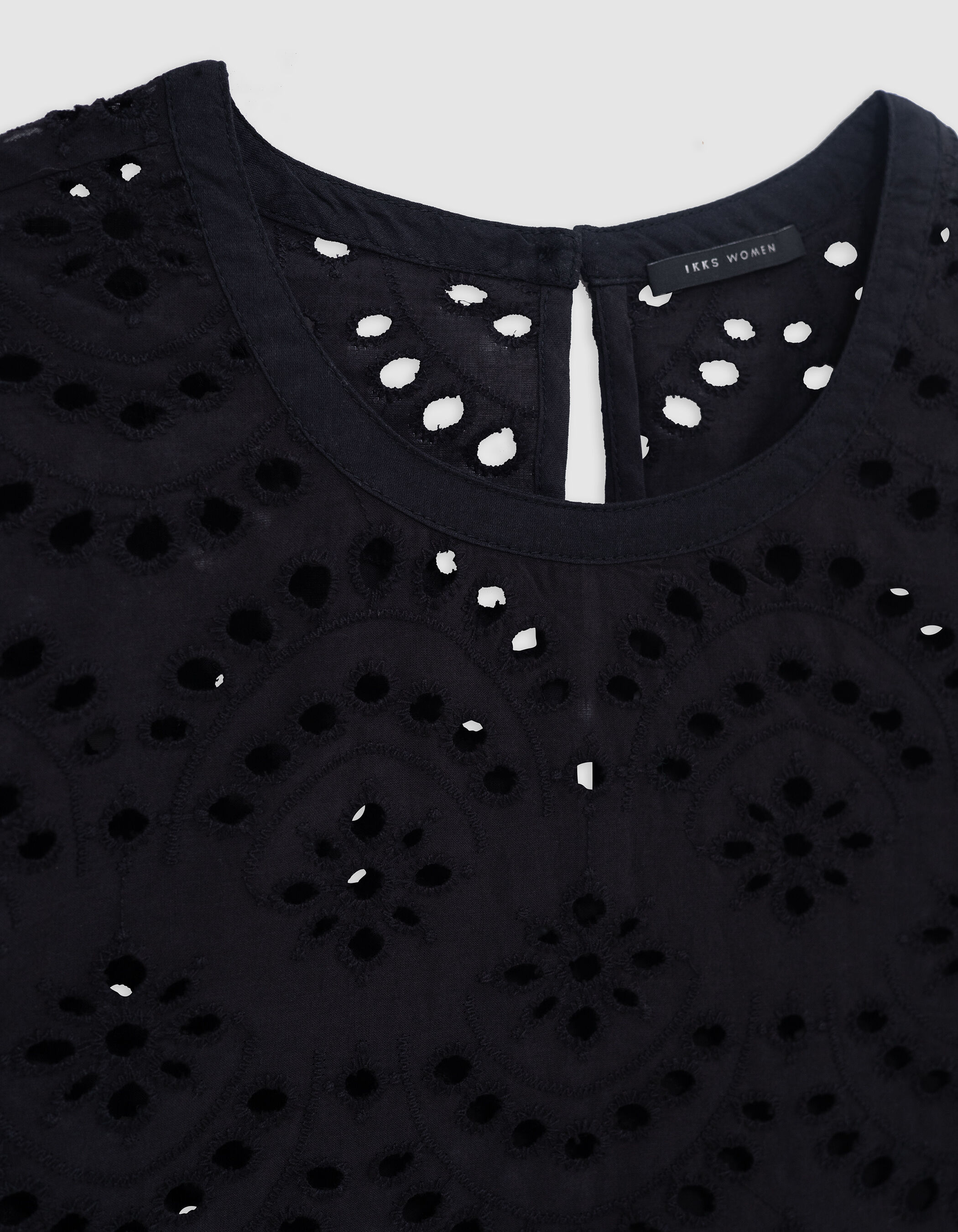 Blouse noire broderie anglaise Femme