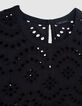 Blusa negra de mujer con broderie anglaise-2