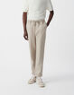 Jogpant de costume beige lin mélangé Homme-2