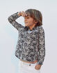 Chemise noire tissu Liberty papillons garçon -1
