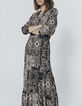 Vestido largo crepé viscosa estampado fular mujer-2