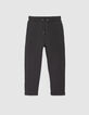 Boys&rsquo; black sweatshirt fabric joggers with print on back-1