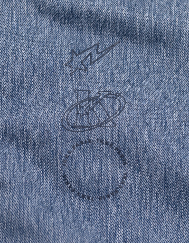 Doudoune réversible nylon effet denim et marine garçon-7