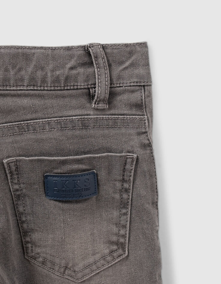 Boys’ grey skinny jeans with knee seams-5
