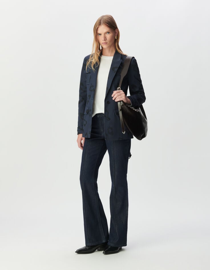 Women’s navy safari jacket with jaguar print-7 Women’s navy safari jacket with jaguar print-7