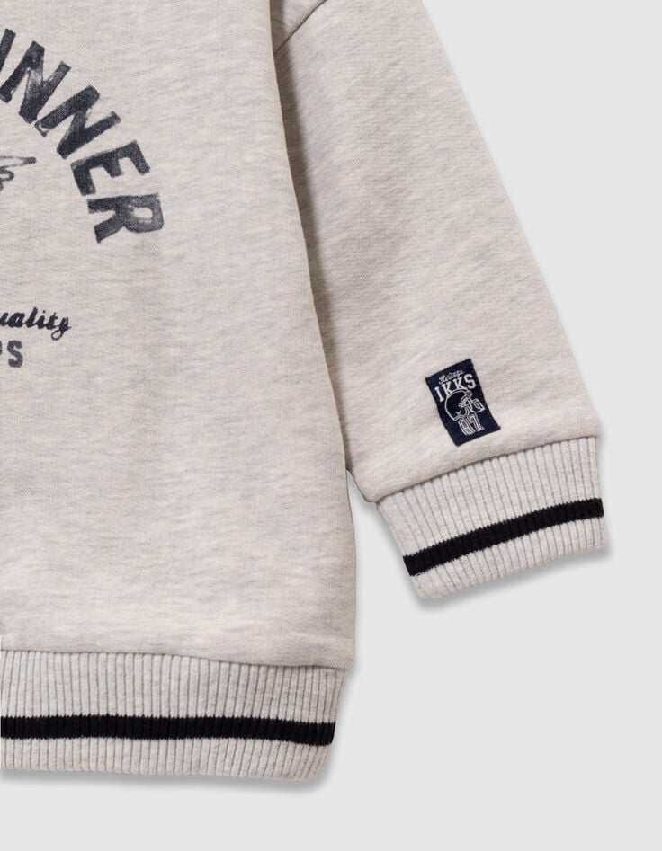 Boys’ grey organic cotton sweatshirt, winged shoe image-6 Boys’ grey organic cotton sweatshirt, winged shoe image-6