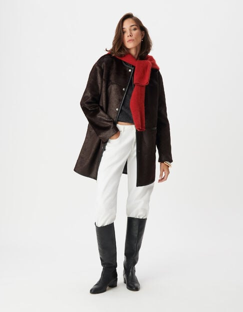Manteau marron effet poulain Femme - IKKS