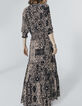 Vestido largo crepé viscosa estampado fular mujer-5