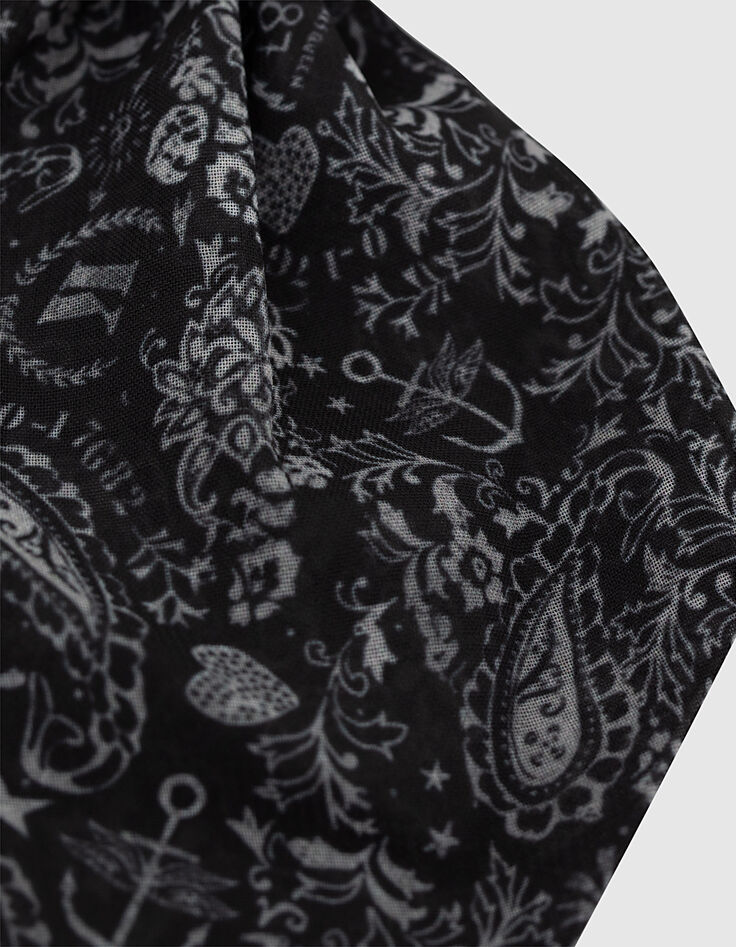 Coletero navy oscuro estampado tattoos niña-3
