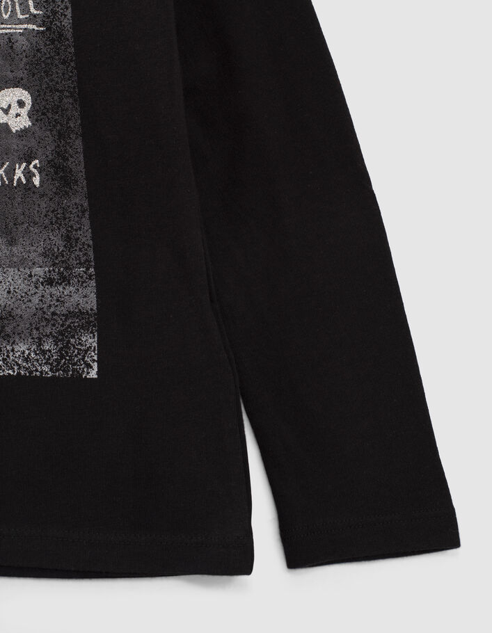 Schwarzes Mädchenshirt mit Mini-Rockerin-7