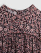 Vestido negro con estampado floral barroco para niña-2
