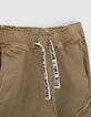Pantalon beige &eacute;lastiqu&eacute; forme battle gar&ccedil;on -3