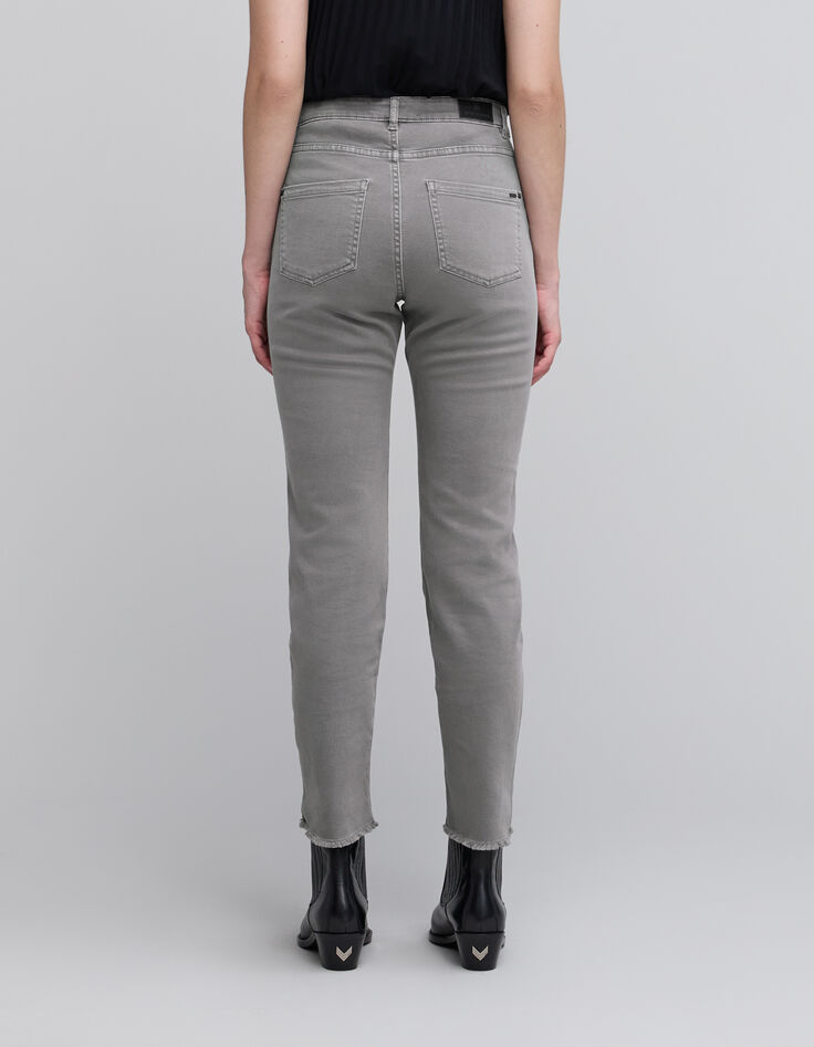 Jean droit tilleul waterless boutonn&eacute; bas frang&eacute;s Femme-4