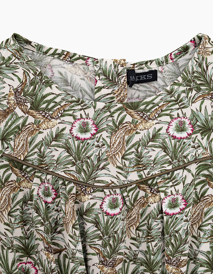 Robe écrue imprimé jungle fille-3 Robe écrue imprimé jungle fille-3