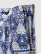 Girls' white trousers with graphic wax print-6