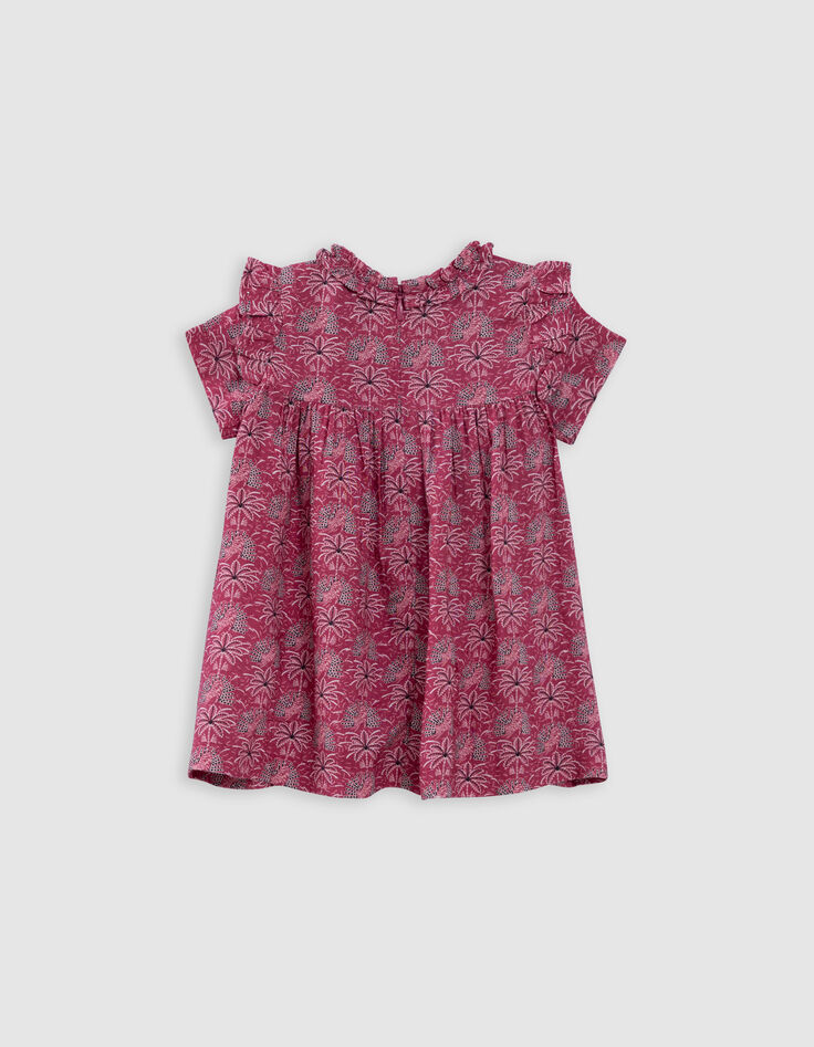 Roze jurk palmprint babymeisjes-3
