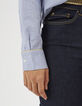 Chemise bleuet à jacquard doré I.Code-2