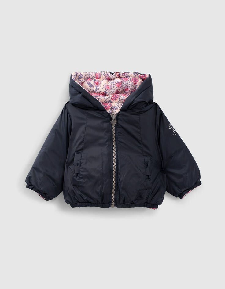 Plumas reversible navy floral cachemira bebé niña-3 Plumas reversible navy floral cachemira bebé niña-3