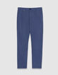 Men's blue slim-fit chino pants-4