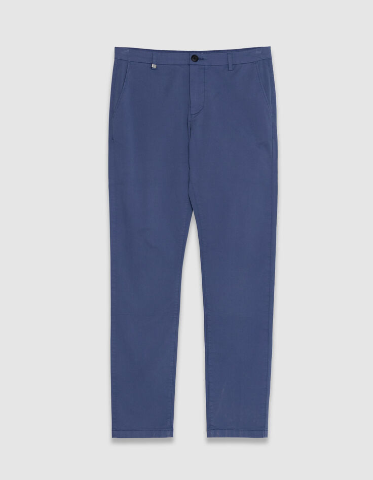 Men's blue slim-fit chino pants-4