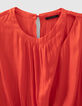 Blouse orange recyclée avec basque Femme-7
