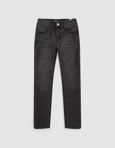 Black used skinny jeans met whiskereffect jongens  - IKKS