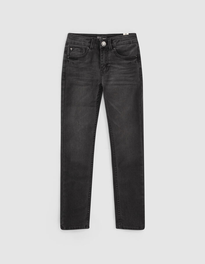 Black used skinny jeans met whiskereffect jongens  - IKKS