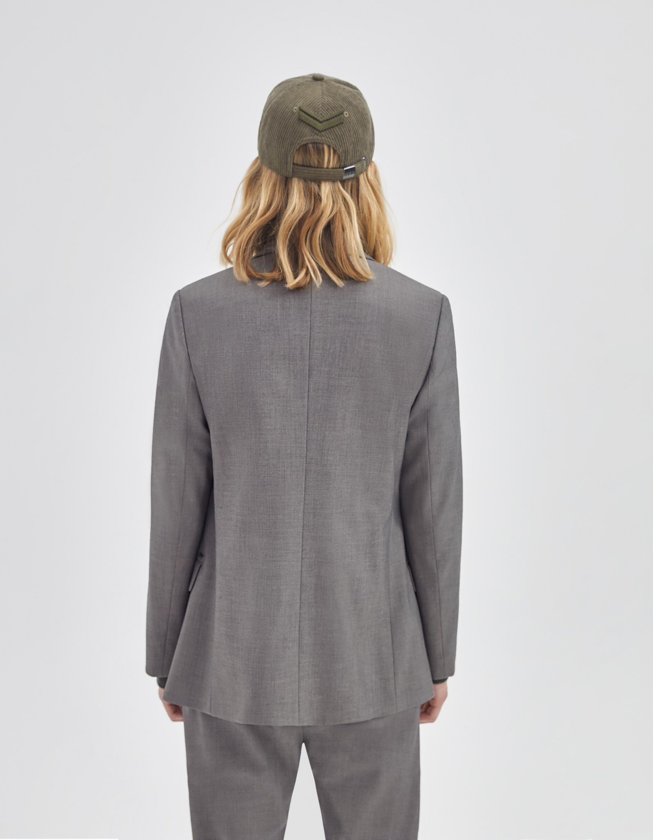 Women s grey double breasted suit jacket