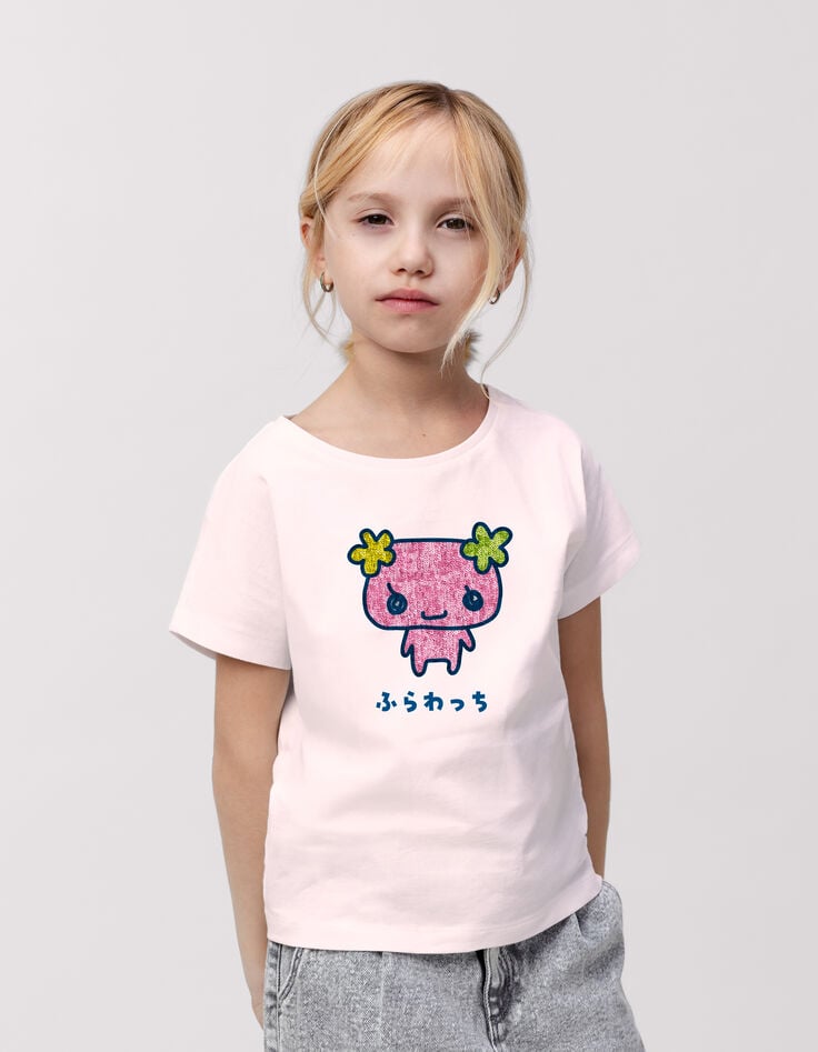 Roze T-shirt bio lovertjes TAMAGOTCHI x IKKS meisjes-5 Roze T-shirt bio lovertjes TAMAGOTCHI x IKKS meisjes-5
