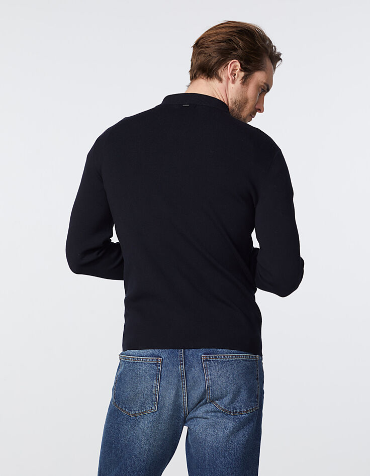Cardigan marine esprit teddy Homme-3
