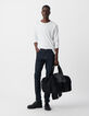 Wit T-shirt De Essential ronde hals lange mouwen Heren-1