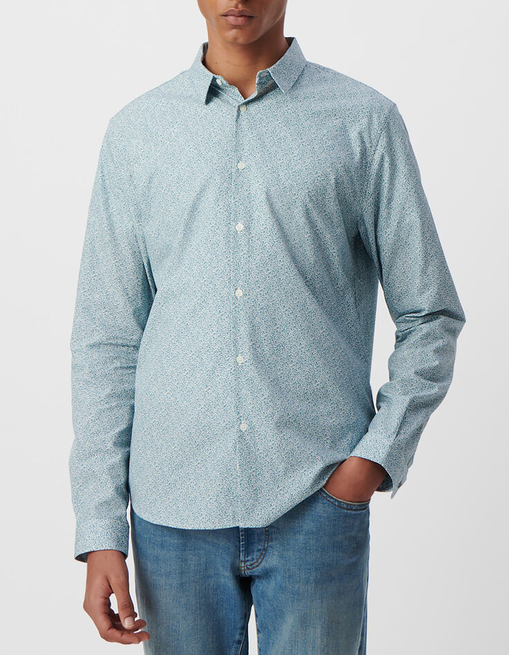 Men&rsquo;s storm SLIM shirt with coral print-2