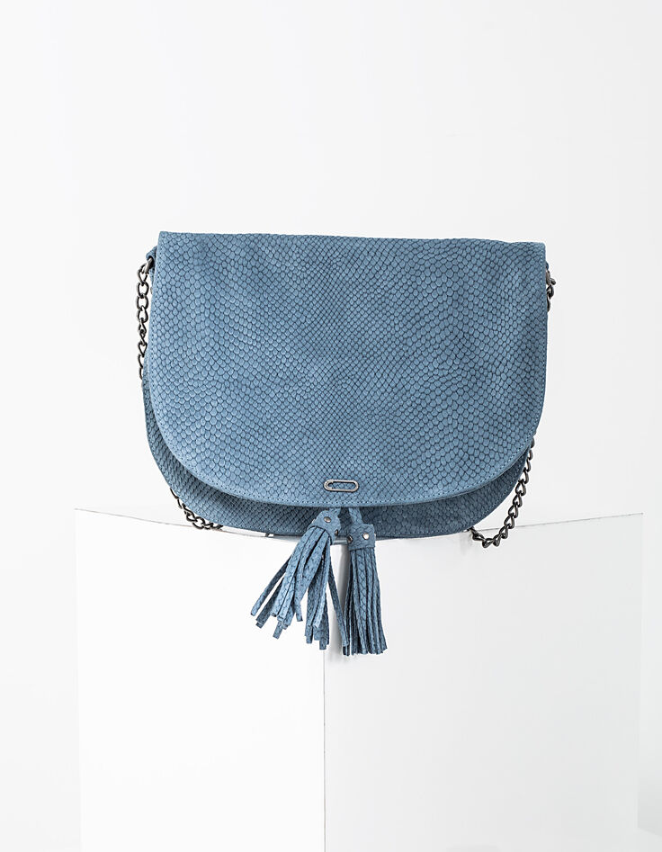 Bolso bandolera The Plum cuero efecto serpiente-1
